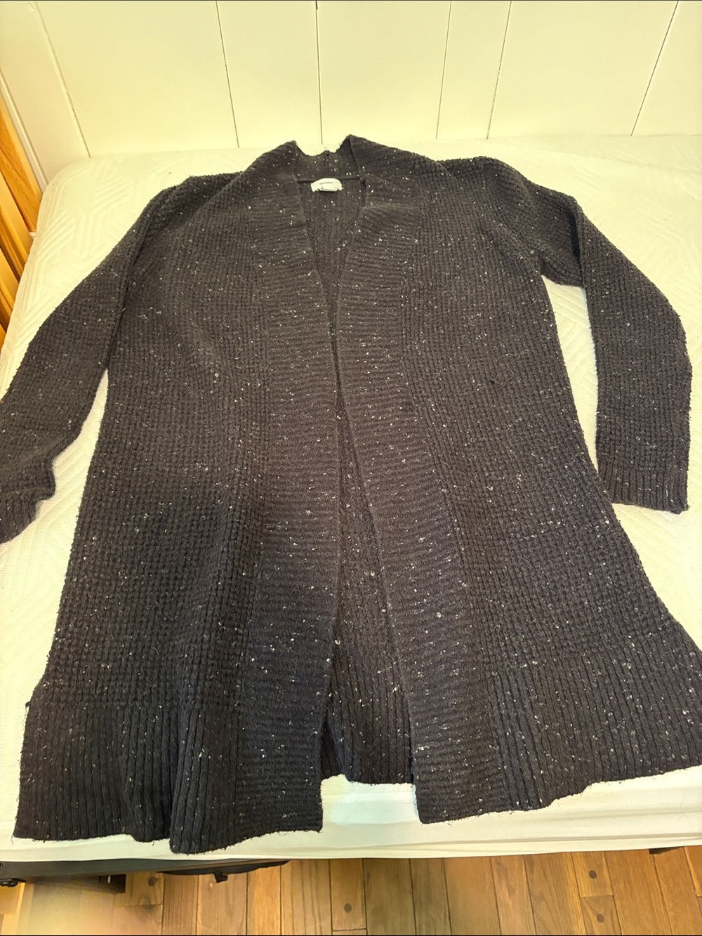 Old Navy Black Flecked Open-Front Longline Cardigan